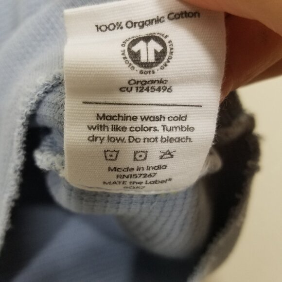 MATE the Label Organic Cotton Thermal Crop Tank Top Blue Size M - Picture 5 of 5